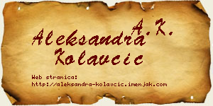 Aleksandra Kolavčić vizit kartica